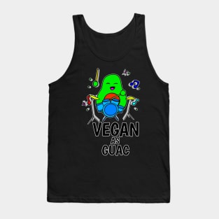 Vegan As Guac - Funny Avocado Cute Clipart Veggies - Musical Beats Drummer Tank Top